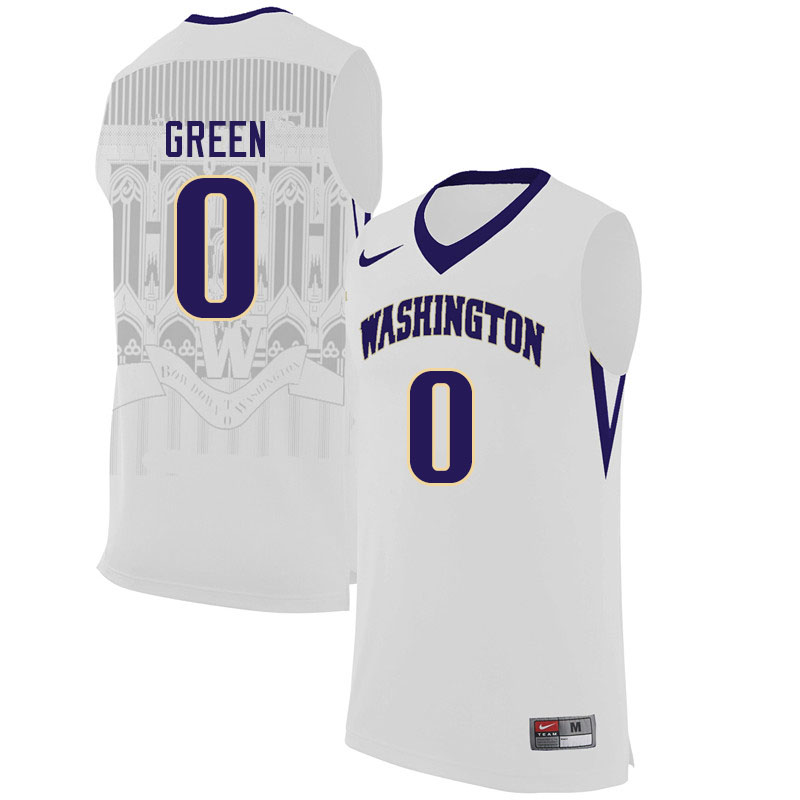 Men #0 Quade Green Washington Huskies College Basketball Jerseys Sale-White - Click Image to Close